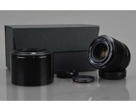 A Fujinon Super EBC XF 60mm f/2.4R Macro Lens,  auto focusing working, barrel G-VG, elements VG, with front & rear caps, 60 h
