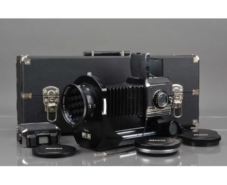 A Kowa MPC-300 Camera, serial no CB 52647, medium format camera on focusing bellows, with geometric effect lenses, shutter wo