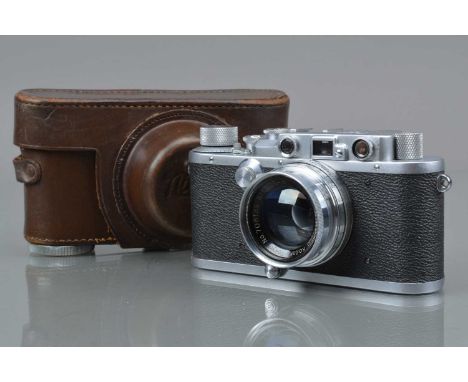 A Nicca Type 3 Rangefinder Camera, serial no 26546, shutter working, rangefinder working, body G-VG, with Nippon Kogaku Nikko