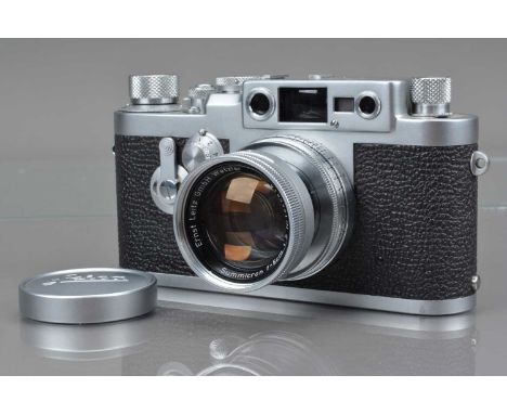 A Leitz Wetzlar Leica IIIg  Rangefinder Camera, serial no 955053, 1959, shutter working, self timer working, rangefinder work