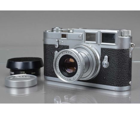 A Leitz Wetzlar Leica M3 Rangefinder Camera, serial no 776827, 1955, single stroke, shutter working, self timer working, view