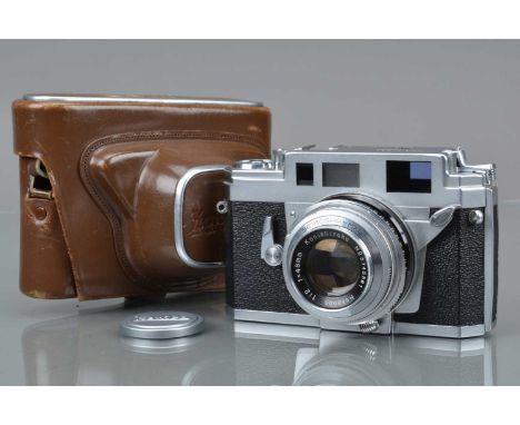 A Konica IIIA Rangefinder Camera, serial no 544361, shutter working, rangefinder working, self timer working, body G-VG, with