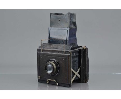 A Zeiss Ikon Microflex B 9 X 12cm Camera, body G, some scuffs & wear, shutter intact, not cocking, some damage to viewing hoo