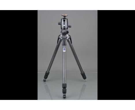 A Gitzo G 2220 Tripod, some light wear, missing one rubber foot, with G 1377M locking ball head, tripod & head manuals, two s