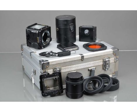 Mamiya RZ67 Accessories, a RZ67 waist level finder, G adapter RZ, RZ67 winder, untested, RZ67 camera body, body /bellows G-VG