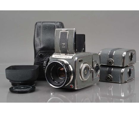 A Zenza Bronica D ''Deluxe'' Camera, two tone grey, serial no ACB 23236, shutter working, body G, some surface grime, slight 