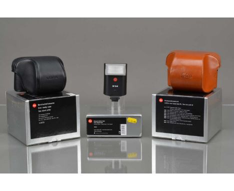 Leica Accessories, a SF 240 flash, working on test. body E, in maker's box, with manual, warranty card, 14 857 Leica M ERC, c