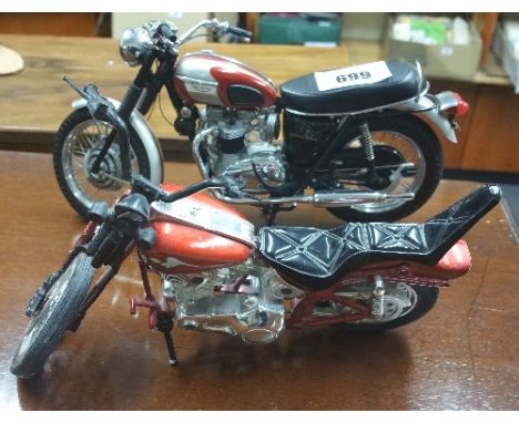 A Triumph Motor Bike; with another die cast model.