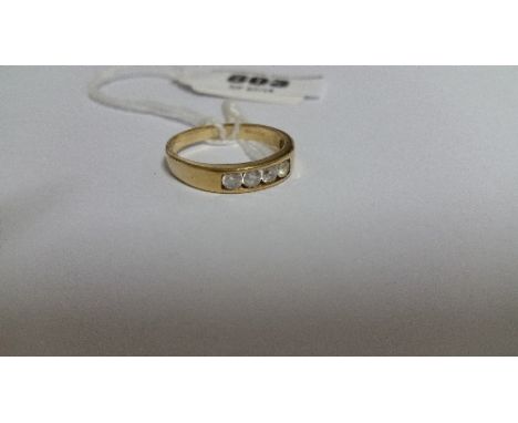 9ct Gold 4-Stone Flush Set Diamond Ring.