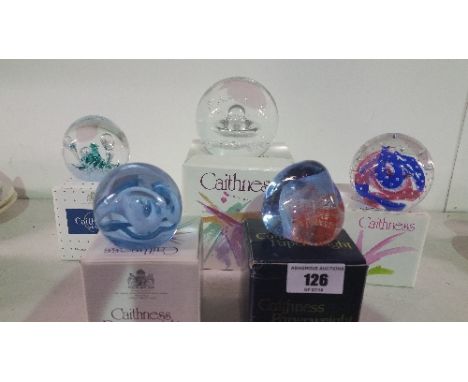 A Group of Five Caithness Paper Weights.
