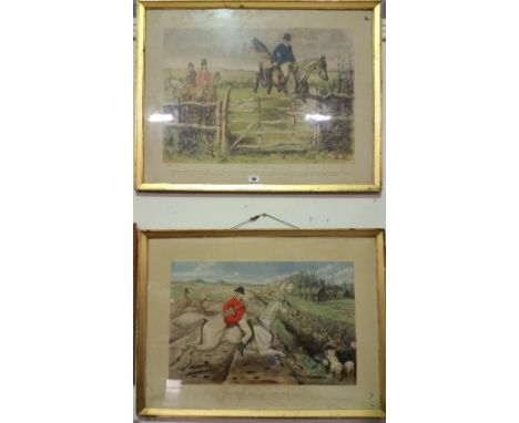 A 19th Century Hunting Print by John Leech; published by Thomas Agnew & Sons 1865,  entitled 'Don't move there, We shall clea