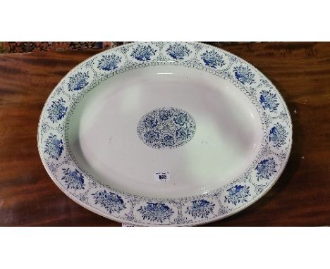A Very Large Royal Worcester Meat Platter; with blue and white decoration.