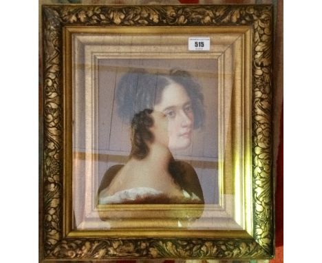 A Gilt Framed Oil Portrait Painting of a Beautiful Regal Lady. 23 x 19.5cm.