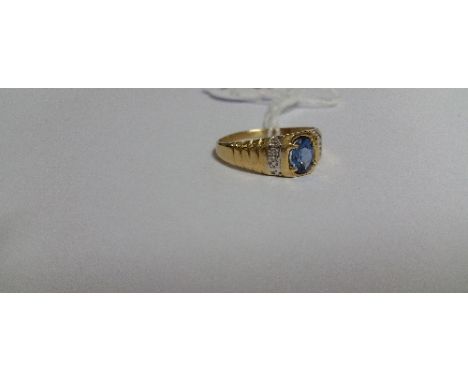 A 10ct Blue Topaz Ring.