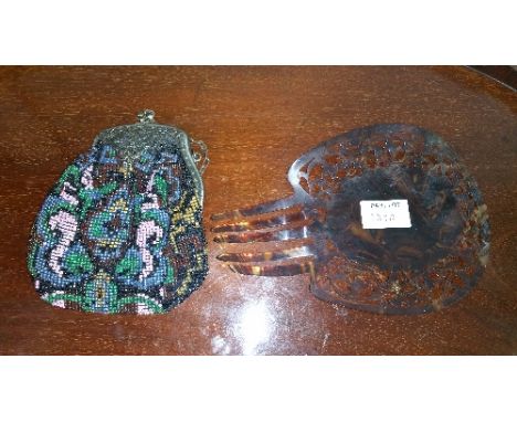 A Beaded Bag and a Spanish Comb.
