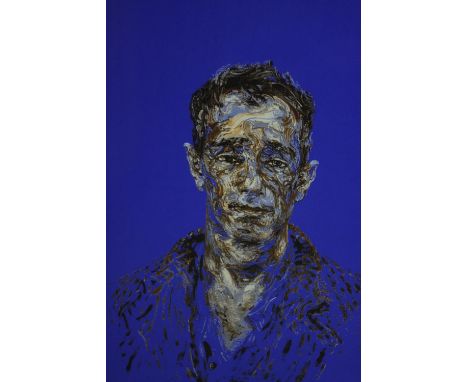 Maggi Hambling, CBE (British, b. 1945), a framed and glazed signed silkscreen print, 'Portrait of Derek Jarman', signed, no. 