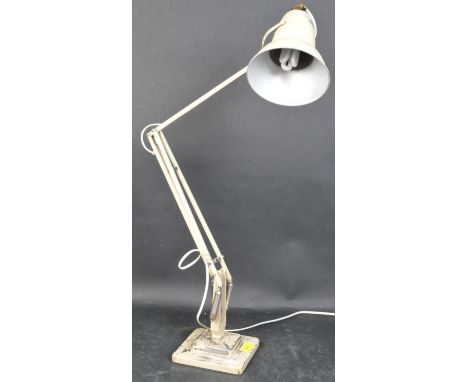 Herbert Terry - Redditch - A retro vintage mid 20th Century industrial 'The Anglepoise' lamp light. In a cream colour way, wi