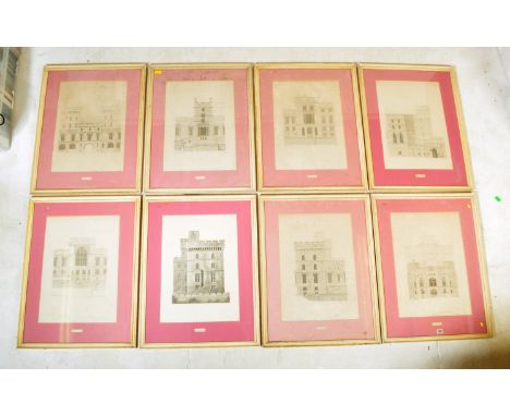 Robert William Billings (1812-1874)- A series of eight 19th century architectural studies. Engravings to depict different fac
