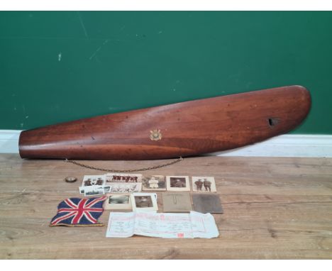 A laminated B.E 20 Propeller Blade by Barker &amp;Co having bullet hole. The aircraft was being flown by Lieutenant Cyril Nor