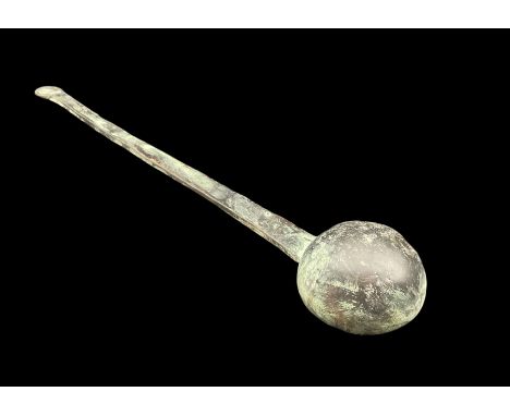 Roman 3rd century long handled ladle shape spoon L37cm
