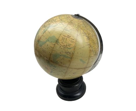 Philips 10 inch terrestrial globe on wooden stand H36cm