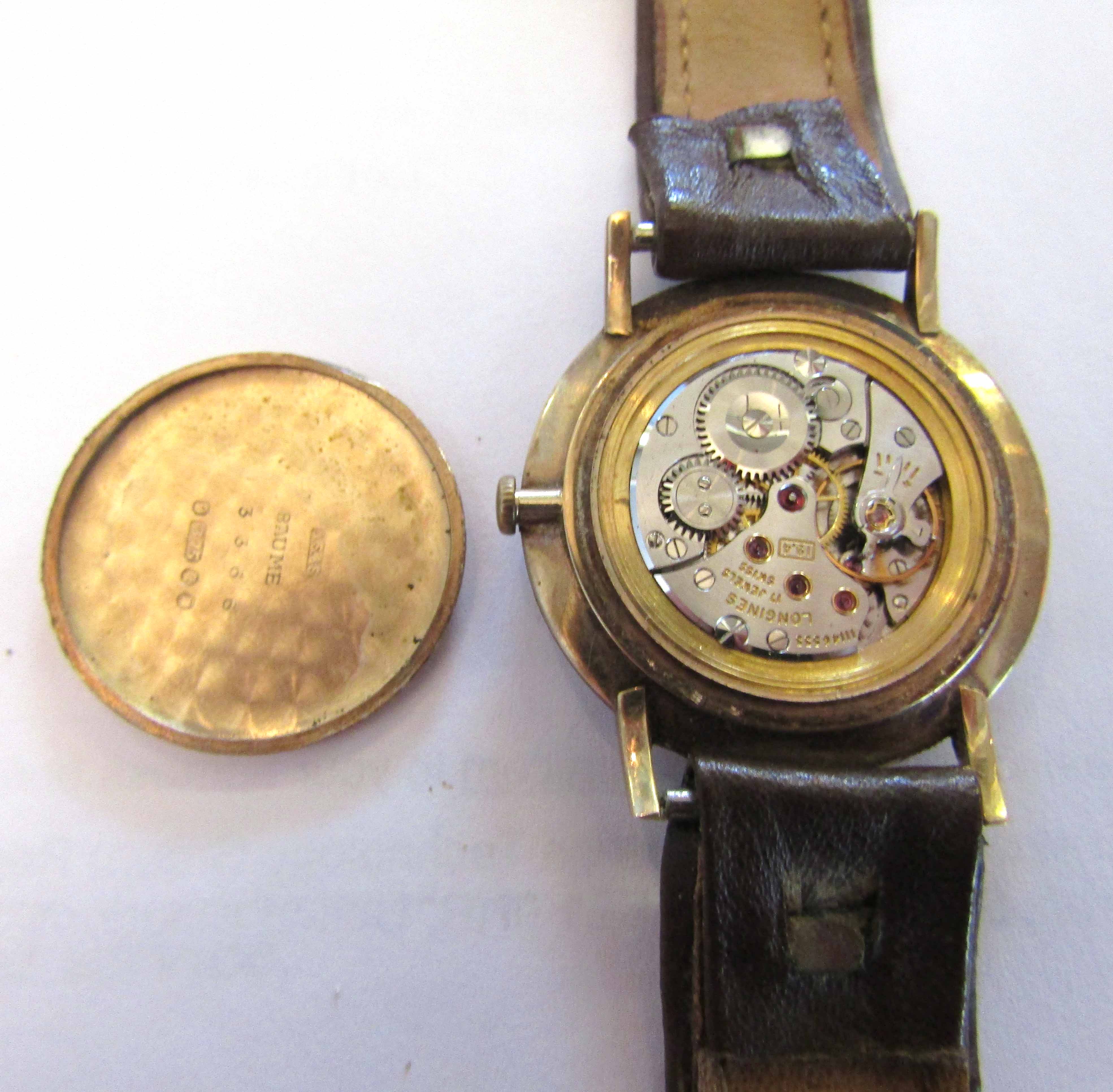 9ct gold wristwatch, Longines, the Swiss 17jewel movement with monometallic balance and lever e