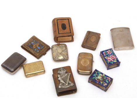 Mixed Lot: Bryant & May wax vesta box, the hinged rectangular case depicting a penny-farthing and a tricycle, together with a