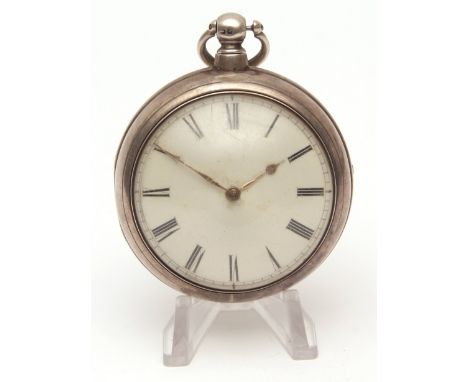 Second quarter of the 19th century silver pear-cased verge watch, 22519, the frosted and gilt movement with engraved regulati