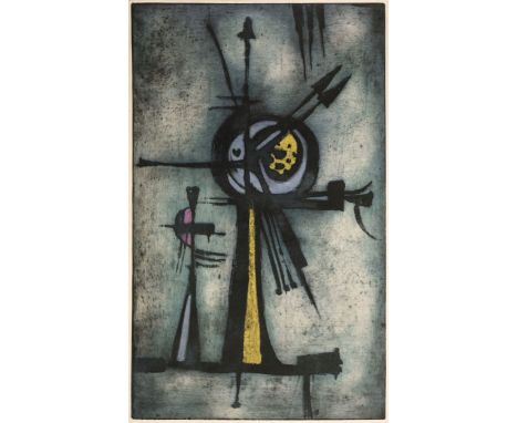 AR  * Clarke (Geoffrey, 1924-2014). Study for Sculpture, 1956, etching and aquatint in colour, an unsigned artist's proof, as