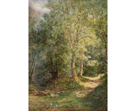 * Wolfe (George, 1834-1890). July in Leigh Woods, 1889, watercolour, depicting a summer wooded scene from Leigh Woods in Bris
