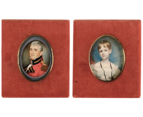 * English School. Portrait of a Senior Officer of the British Army, circa 1830, oval head and shoulders portrait miniature, w