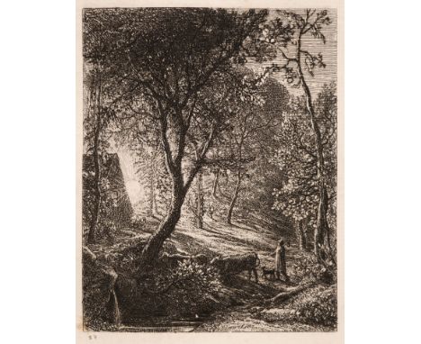 * Palmer (Samuel, 1805-1891). The Herdsman's Cottage, or, Sunset, 1850, etching on pale cream laid paper, the second and fina