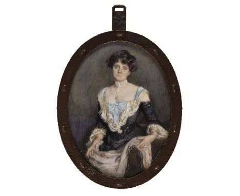 * Debillemont-Chardon (Gabrielle, 1860-1957). Portrait miniature of a Lady, 1901, oval watercolour and gouache on ivory, head