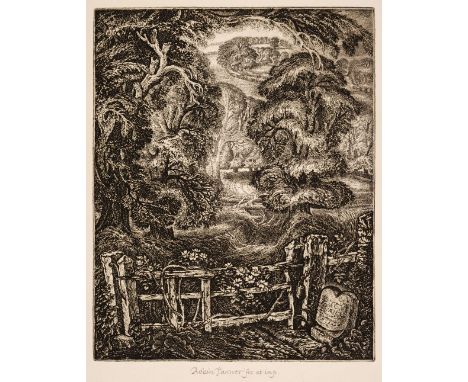 * Tanner (Robin, 1904-1988). The Old Road, Elegy for the English Elm I, 1976, etching on laid William Morris 'Apple' paper, t