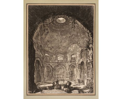 * Piranesi (Giovanni Battista, 1720-1778). Veduta interna del Tempio della Tosse, from Vedute di Roma, 1764, etching on thick