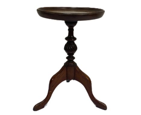 A small George III style mahogany wine table; together with a miniature wardrobe and a table top trinket chest (3)