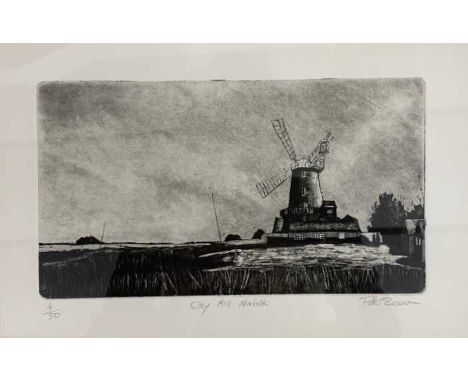 Peter Michael Beeson (British, contemporary),Cley Mill Norfolk, etching, limited edition, numbered (4/50), signed in pencil, 