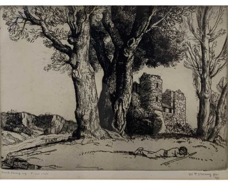 David and William Strang RA (British 19th /early 20th century), "Ruined Castle", etching, inscribed "Final state" to plate ma