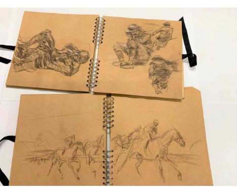 Ronald Olley (British, 20th / early 21st century), three ring bound sketch albums from the studio of Ronald Olley. A nice col