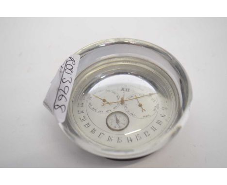 French paperweight inset with a perpetual calendar and compass