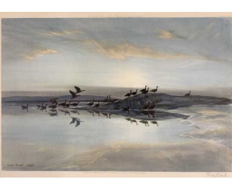 Peter Scott (British, 20th century) geese, chromolithograph, signed in pencil to lower right margin, dated 1939, Fine Art Tra