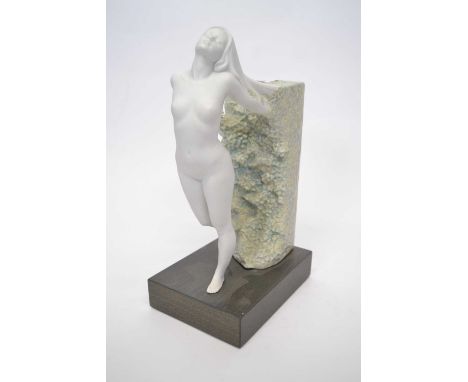 Lladro model of art nouveau lady on rectangular base, lladro mark and date for 2003, 33cm high