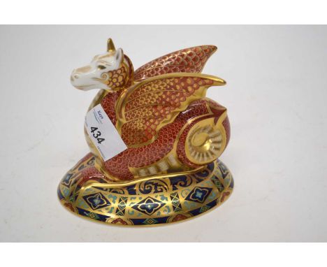 Royal Crown Derby model of the Wessex Wyvern from a series of heraldic beasts designed by Louise Adams, limited edition of 20