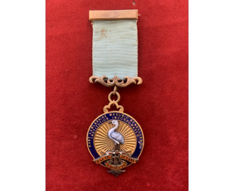 Royal Masonic Benevolent Institution Incorporated East Lancashire Patrons Jewel, Silver gilt and enamel. Made Kenning &amp; S