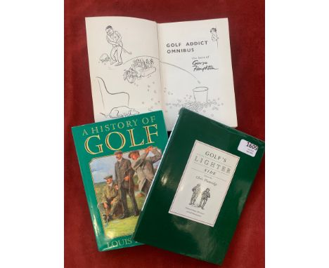Books-(3)-Golf Addicts Omnibus 1966-George Houghton Country life (Foxing on some pages)-Golf's Lighter Side 1989-by Chris Plu