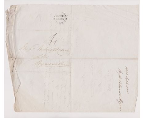Great Britain 1836-Postal History-EL dated 22nd Sept 1836 Elm Hill Norwich posted to Wymondham-manuscript 4-Norwich/Se22/1836