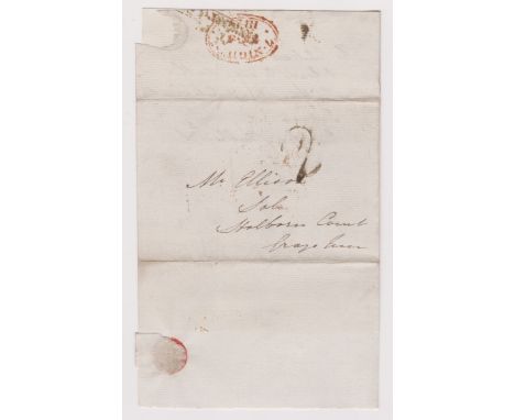 Great Britain 1827-Postal History-EL dated 5th July 1827 posted to London-manuscript 2 postage due black 2 line T.P ? Over pr