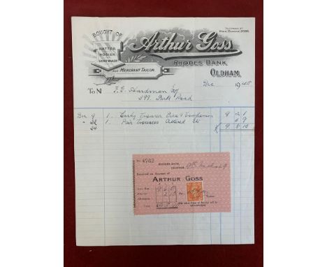 Invoice (Bill of Sale)-'Arthur Goss' to F.G.Hardman Esq Dec 1948-decorative heading very good condition