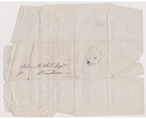 Great Britain 1842-Postal History-EL in scruffy condition dated Aug 10th 1842 Old Buckingham - Manuscript 1 posted to Windham