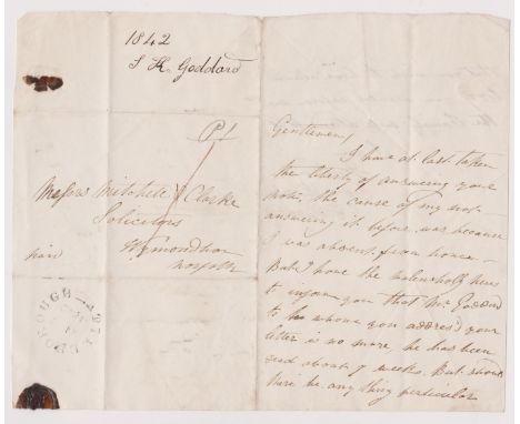 Great Britain 1842-Postal History-EL dated 1842 posted to Wymondham manuscript 1 and paid Attleborough/Au17/1842 cancel